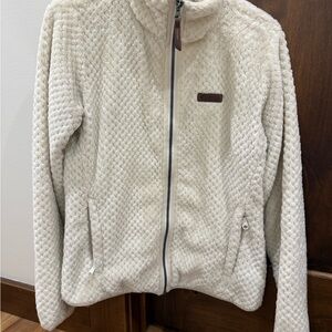 Columbia Cream Full-Zip Teddy Fleece Jacket